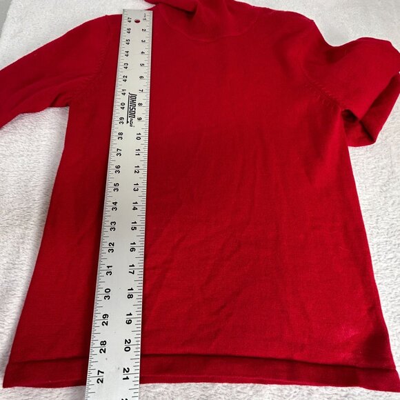 Classiques Entier Womens Red Extrafine Merino Wool Turtleneck Sweater Small - Picture 7 of 7